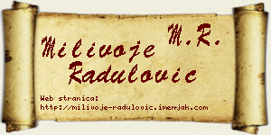Milivoje Radulović vizit kartica